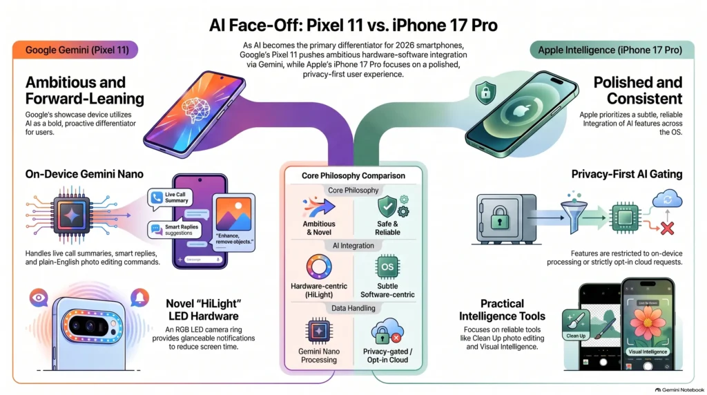 Pixel 11 vs iPhone 17 Pro ai face off